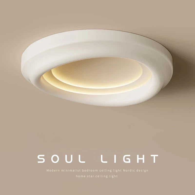 Afralia™ Cream LED Ceiling Light for Minimalist Home Decor