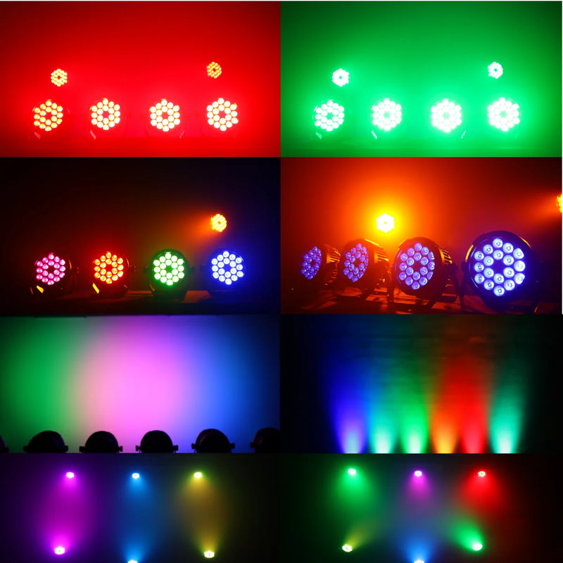 Afralia™ 18x18w RGBWA UV 6in1 LED Par Lights DJ DMX512 Control Stage Disco Lights