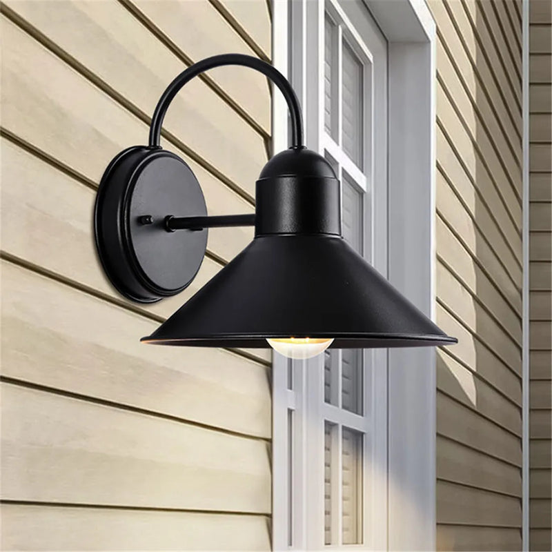 Afralia™ Black Farmhouse Barn Lights: Waterproof Outdoor Wall Sconce with E27 Socket