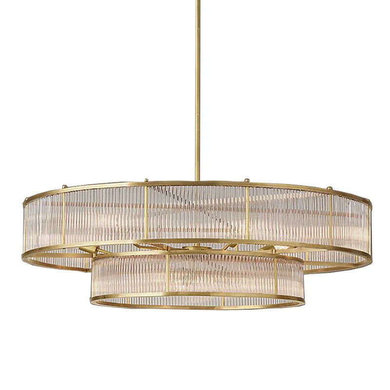 Afralia™ Metal Body Round LED Pendant Light with Glass Tubes for Living/Dining Room