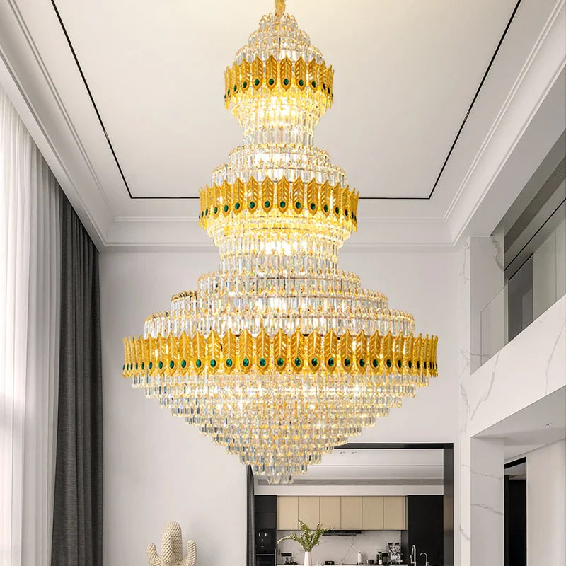 Afralia™ Crystal Chandelier: Luxury High School High-End Living Room Light Fixture