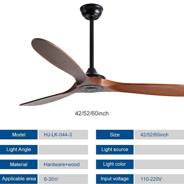 Afralia™ 70" Wood DC Ceiling Fan w/ Remote Control - Industrial Style Large Size Fan