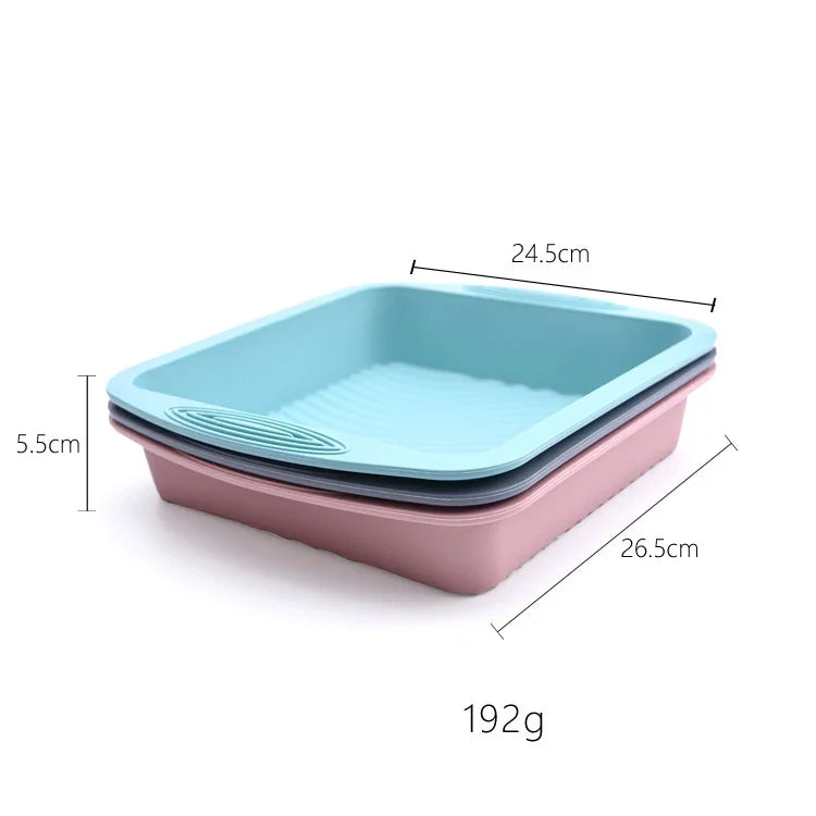 Afralia™ Silicone Square Cake Pan Mold Non-Stick Baking Tool Heat Resistant Bread Mould