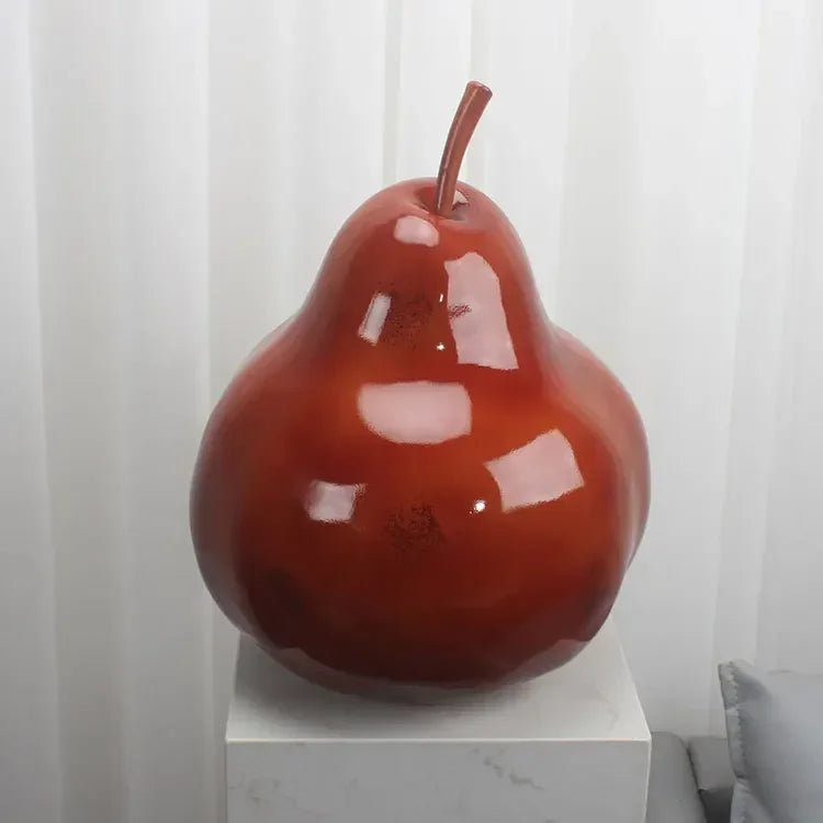 Afralia™ Pear Sculpture: Large Modern Ornaments for Aesthetic Room Decor
