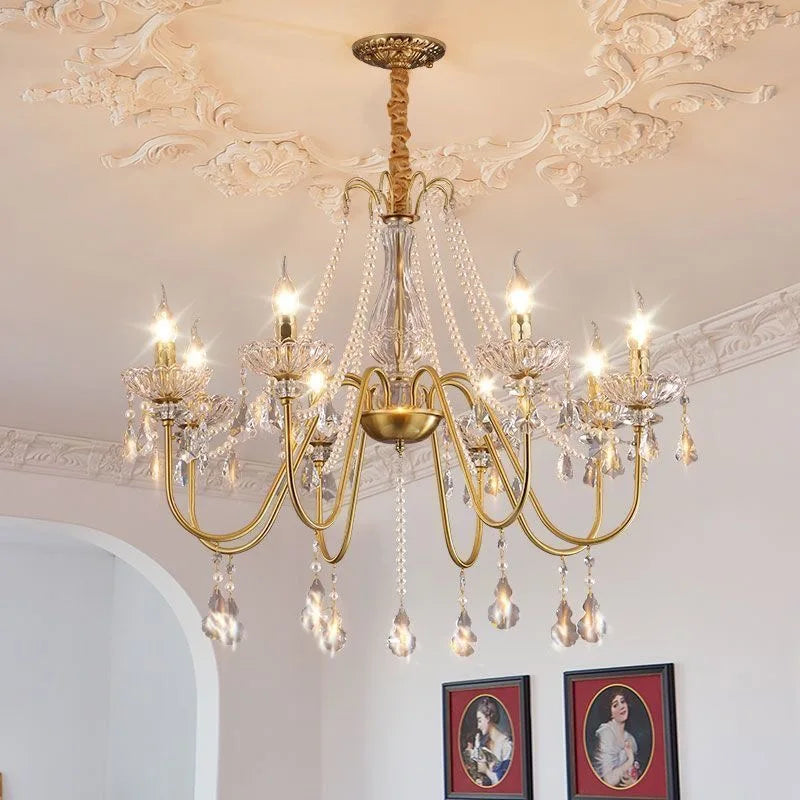 Afralia™ Luxury Crystal Chandelier Foyer Pendant Light Home Decor Ceiling Lamp