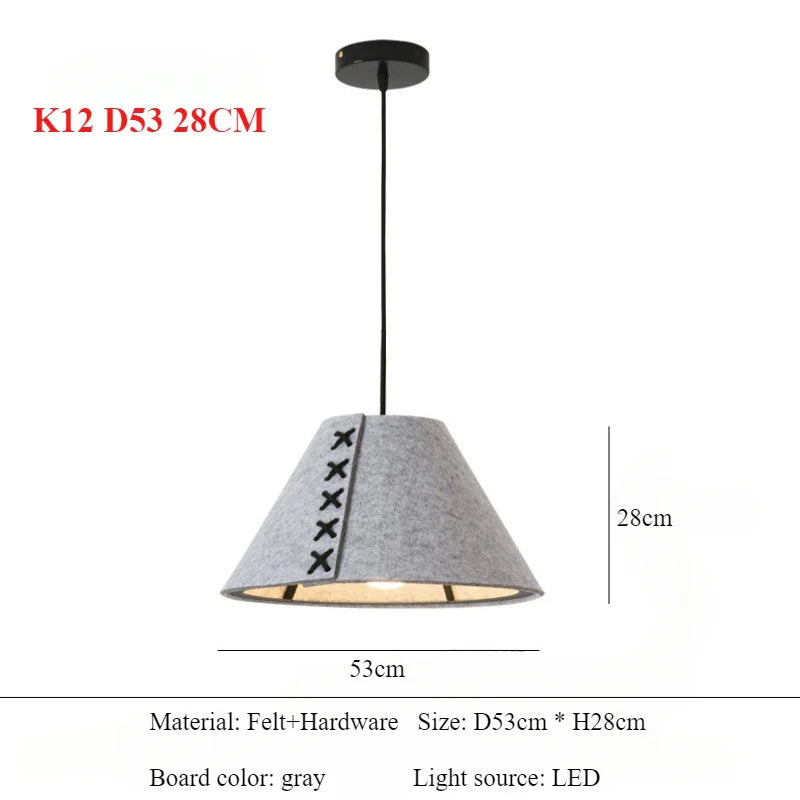 Afralia™ Modern Felt Pendant Lights Kitchen Island Hanging Lamp LED Dining Table Light
