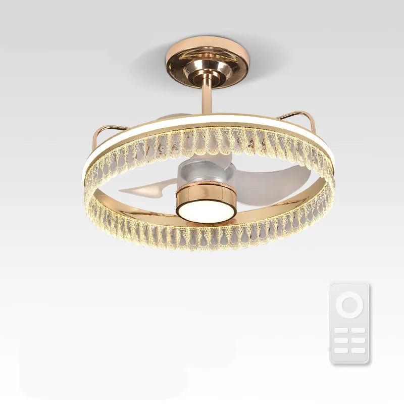 Afralia™ Black Gold LED Ceiling Fan Chandelier: Luxury Nordic Modern Design