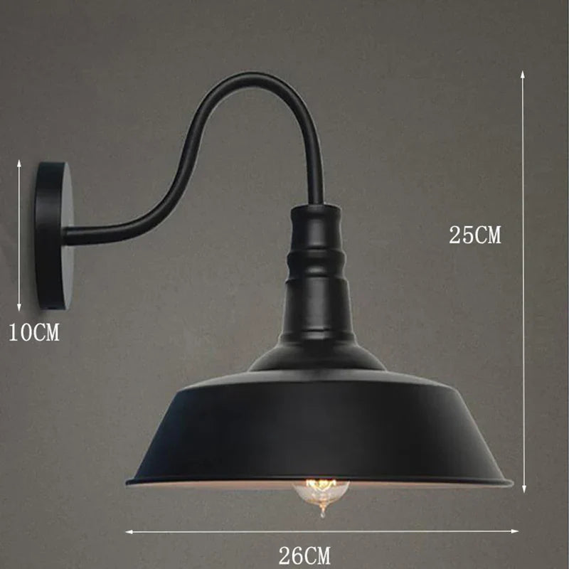 Afralia™ Vintage Industrial Wall Lamp for Bedroom Corridor Balcony - Iron Creative Design