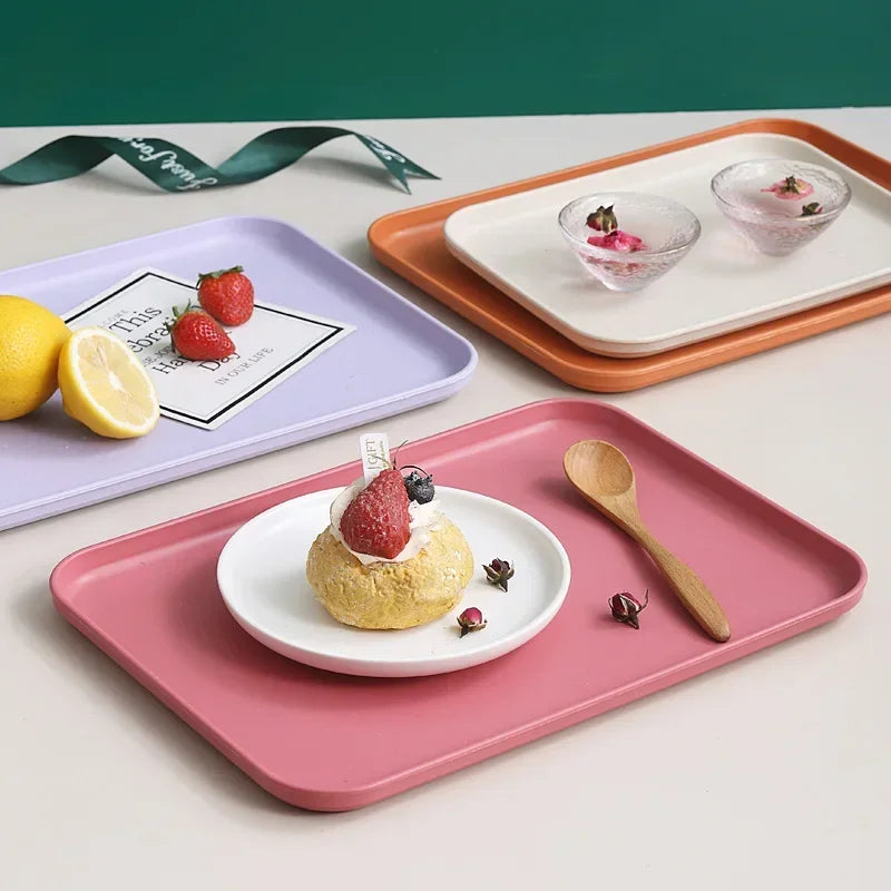 Afralia™ Rectangular Fruit Salad Tray with Skewers - Large Capacity Fast Food Plate