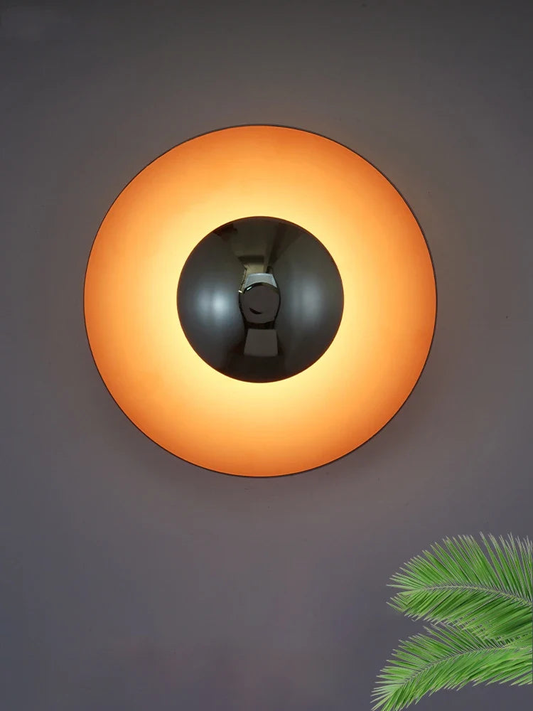 Afralia™ Colorful Round Metal LED Wall Lamp Sconce for Parlor Bedroom Aisle Stairs