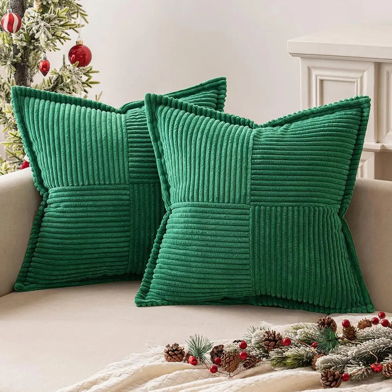 Afralia™ Corduroy & Boho Striped Pillow Covers - Broadside Decorative Throw Pillow Case