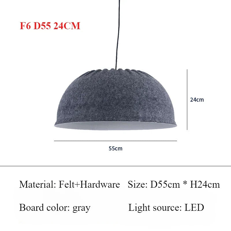 Afralia™ Nordic Felt Pendant Lamp LED Colorful Designer for Living Room Kitchen Island Dining Light
