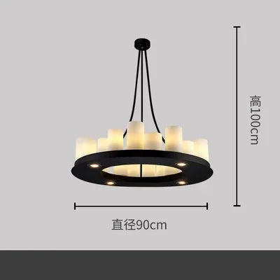 Afralia™ Glass Candle LED Chandelier Pendant Light for Living Room & Kitchen