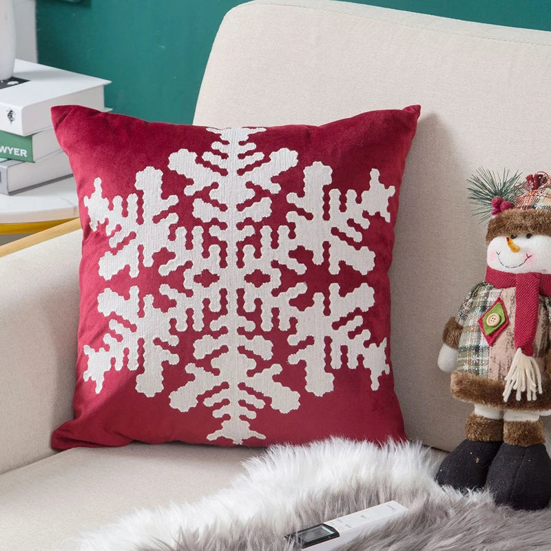 Afralia™ Embroidered Christmas Pillow Cover Set