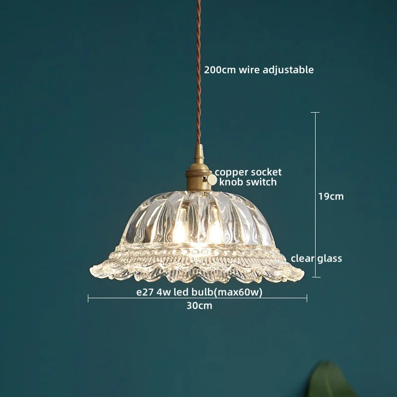 Afralia™ Clear Glass LED Pendant Light | Nordic Hanging Chandelier for Kitchen, Living Room