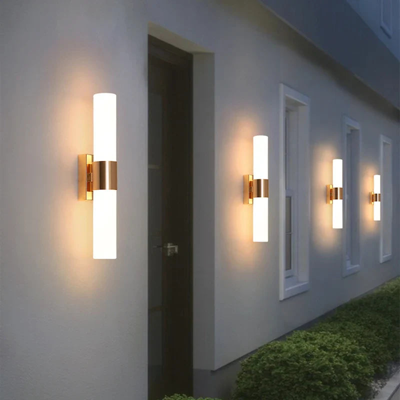 Afralia™ Modern Golden Metal Acrylic Wall Lamp 42cm