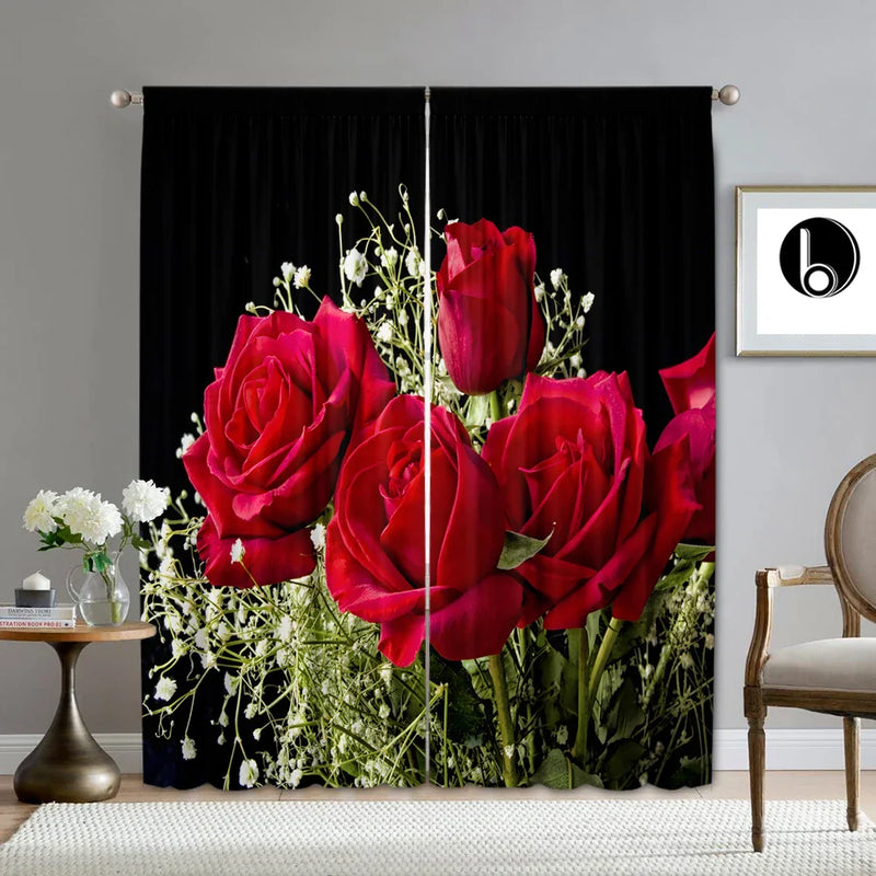 Afralia™ Rose Flower Pole Bag Curtains for Home & Garden