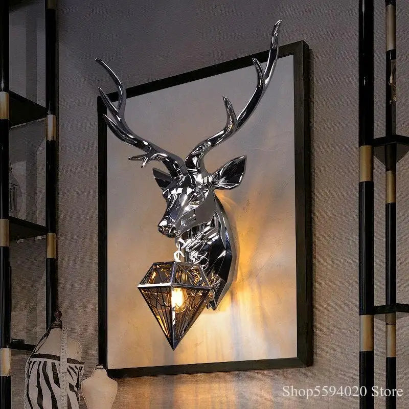 Afralia™ Retro Deer LED Wall Light: Vintage Wall Sconce Luminaria De Parede Fixture.