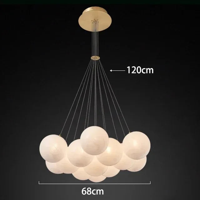 Afralia™ Nordic Glass Ball LED Pendant Chandelier for Home Decor Luminaires