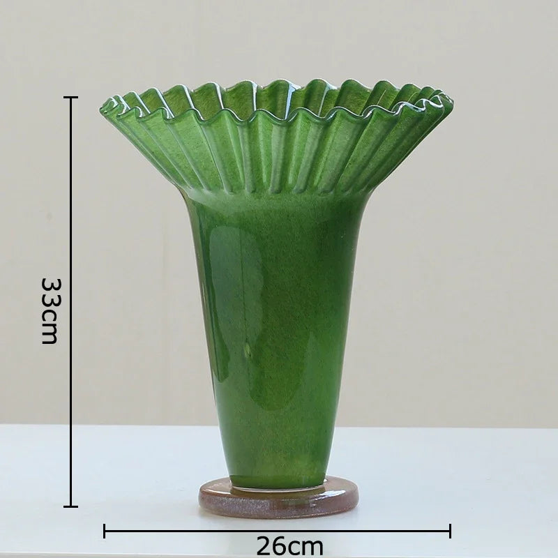 Afralia™ Lotus Leaf Glass Vase: Elegant Table Decor & Plant Pot for Room Aesthetic
