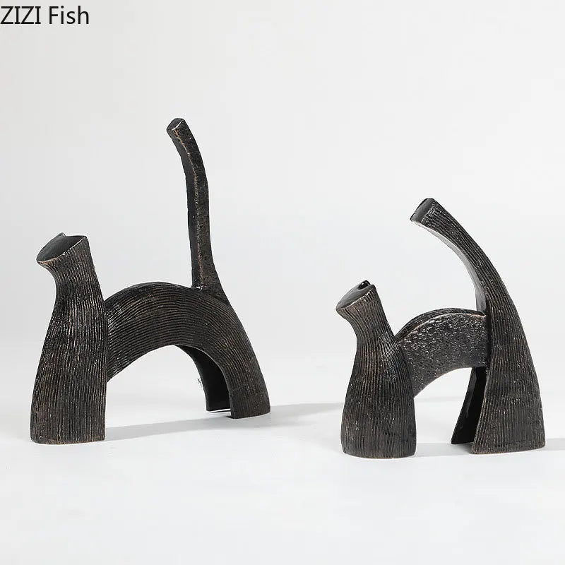 Afralia™ Bull Statue: Abstract Cast Iron Cattle Sculpture for Modern Home Decor