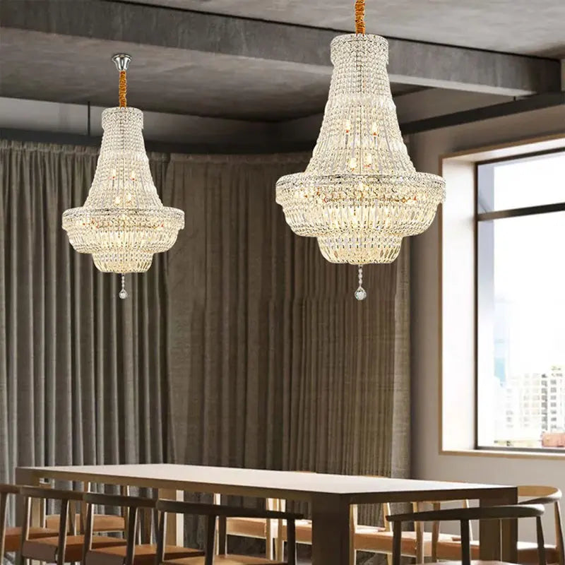 Afralia™ Gold/Chrome K9 Crystal Chandelier for Elegant Home Décor