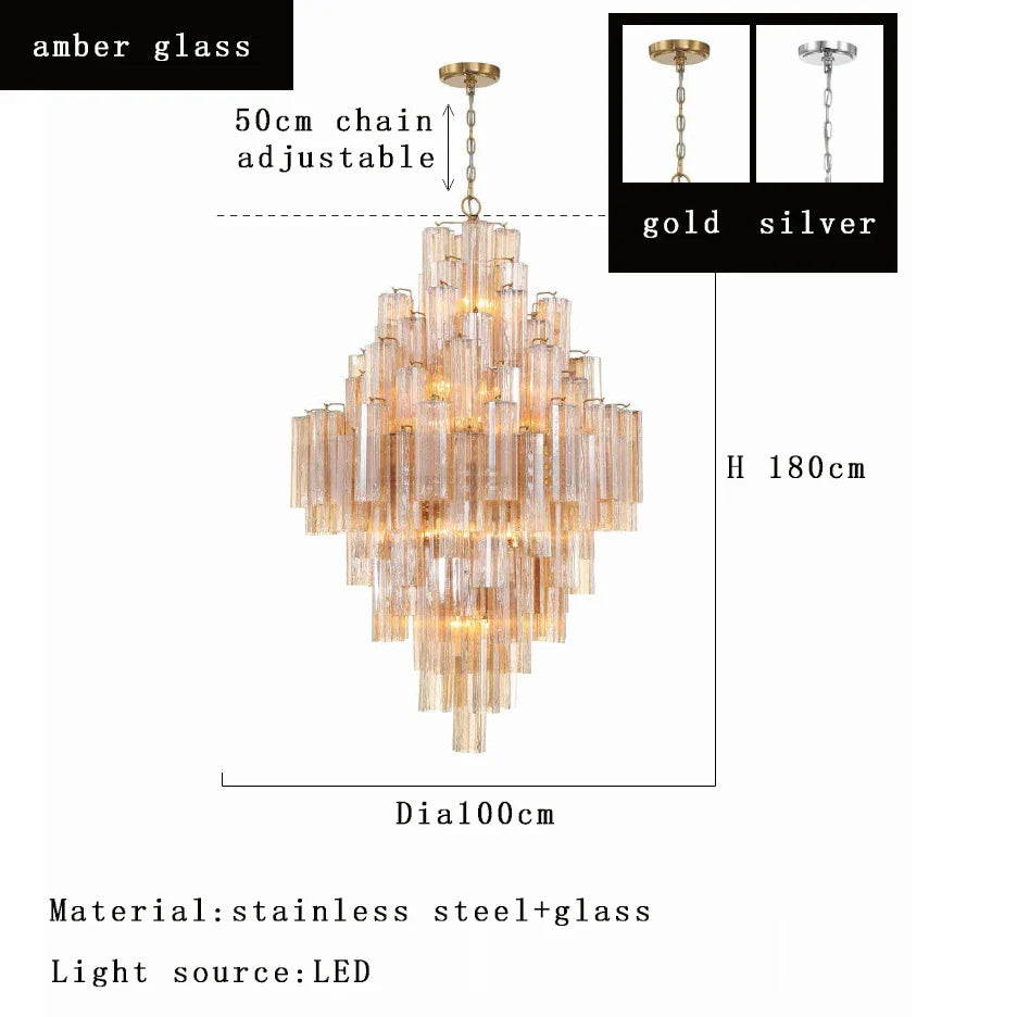 Afralia™ Classic Glass LED Pendant Lights for Stairwell Decoration