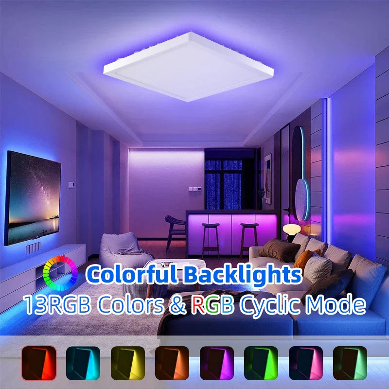 Afralia™ Smart Dimming Wifi RGB LED Ceiling Light for Alexa Home Chandelier