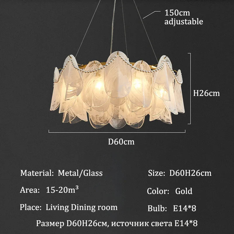 Afralia™ Glass Chandelier Pendant Lights for Luxurious Living Rooms