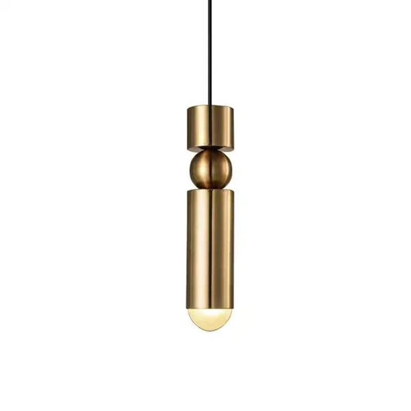 Afralia™ Black Gold LED Tube Pendant Lamp for Home Shop Decoration