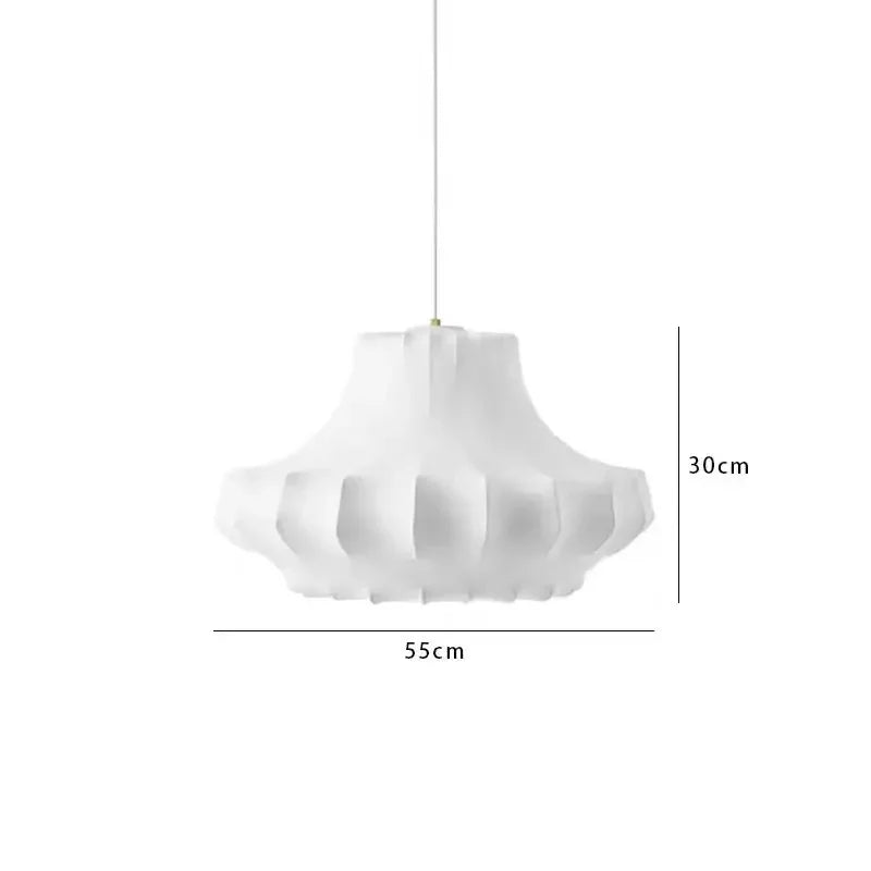 Afralia™ Silk Cocoon Pendant Light for Living Room Bedroom Dining Decor