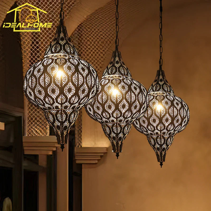 Afralia™ Vintage Arabian Pendant Lights LED E27 Hanging Lamp for Restaurants and Hotels