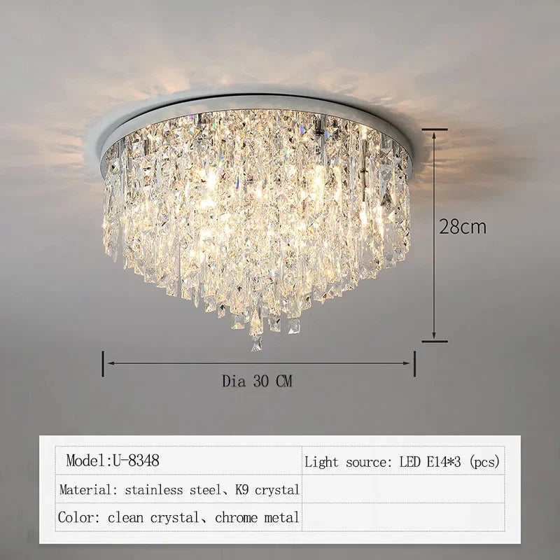 Afralia™ Crystal E14 Ceiling Lamp: Modern LED Chandelier Lighting Fixture