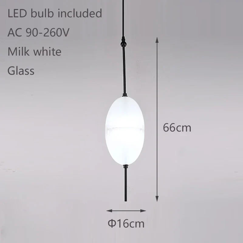 Afralia™ Nordic Blue Glass Chandelier LED Art Deco White Pendant for Dining Room & Kitchen