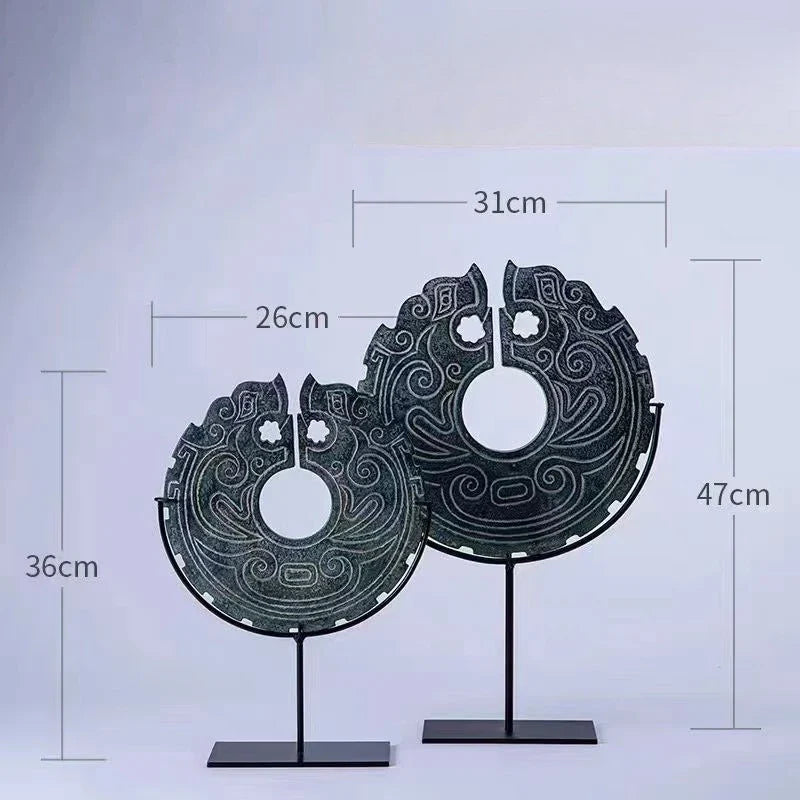 Afralia™ Geometric Totem Resin Statue | Chinese Retro Home Decor Accessory