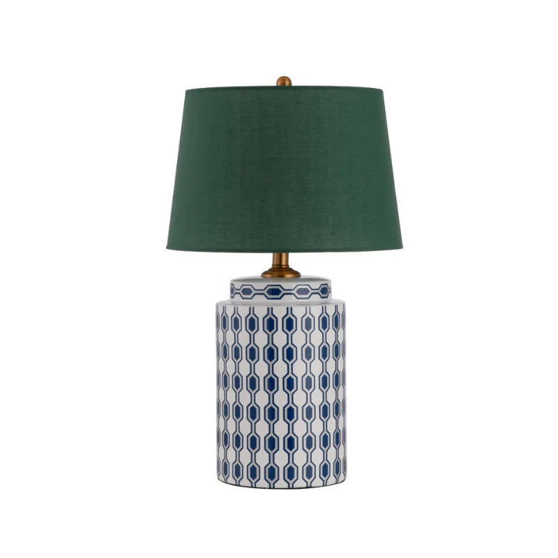 Afralia™ Blue/Orange Ceramic Table Lamp LED E27 Modern Minimalist Desk Light