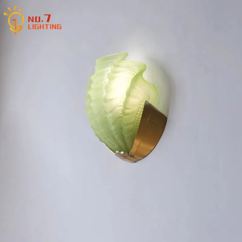 Afralia™ Brass Glass Shell LED Wall Lamp for Luxurious Design Aesthetic