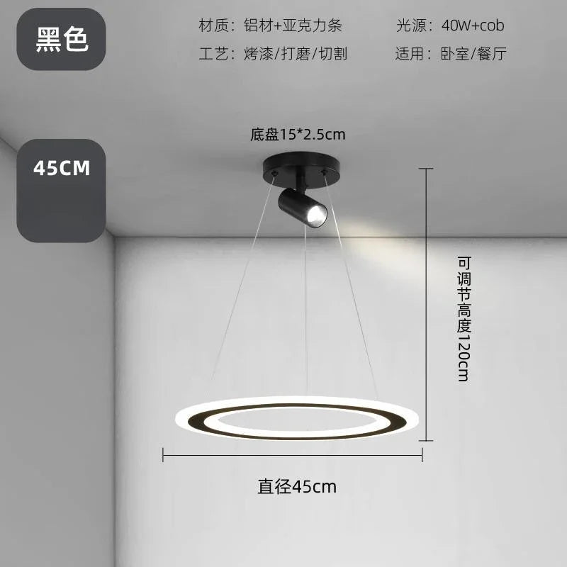 Afralia™ Nordic Design LED Bedroom Pendant Light Chrome - Minimalist Restaurant Chandelier