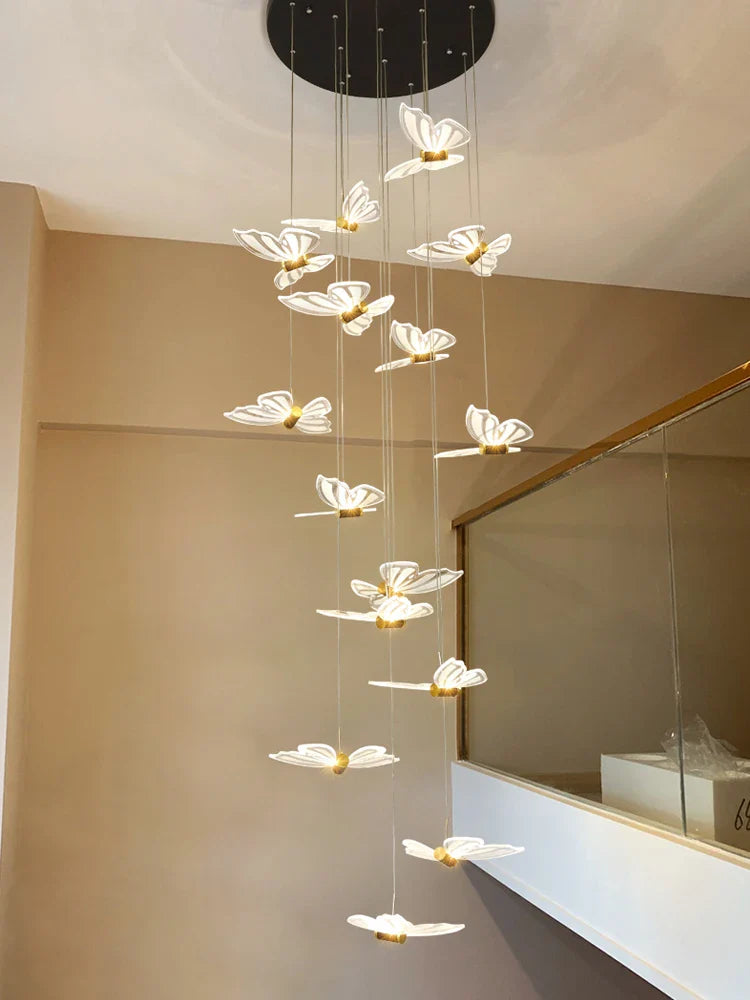 Afralia™ Butterfly Chandelier: Minimalist Luxury Stair & Bedroom Chandelier