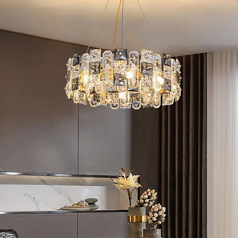 Afralia™ Crystal Pendant Chandelier for Modern Living Room and Restaurant Lighting