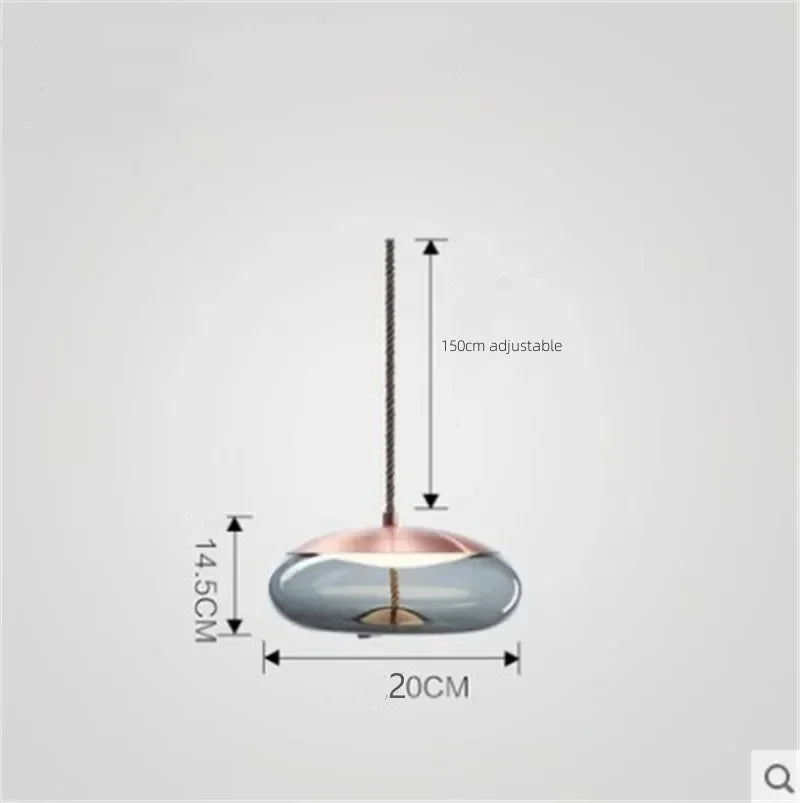 Afralia™ Modern LED Glass Chandelier for Living Room Bedroom Kitchen Pendant Lamp