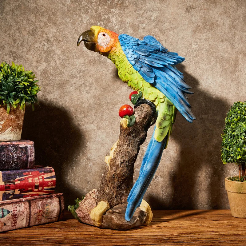 Afralia™ Resin Parrot Figurine Ornament for Bird Lovers and Home Decor