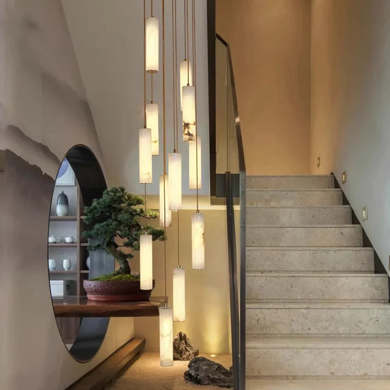 Afralia™ Stylish LED Pendant Chandeliers for Living Room Staircase Indoor Lighting