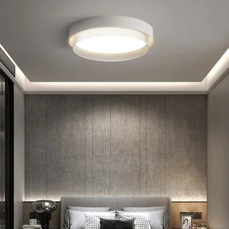 Afralia™ Circular Metal Grid LED Ceiling Light - Modern Room Lighting
