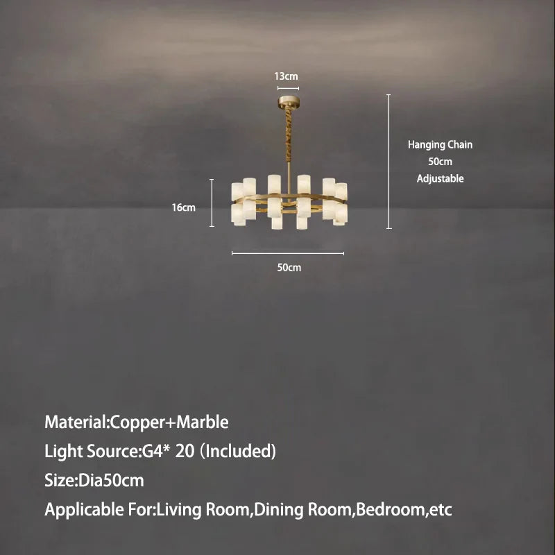 Afralia™ Copper Marble Hanging Lamparas: Elegant Round Indoor Lighting for Dining Room