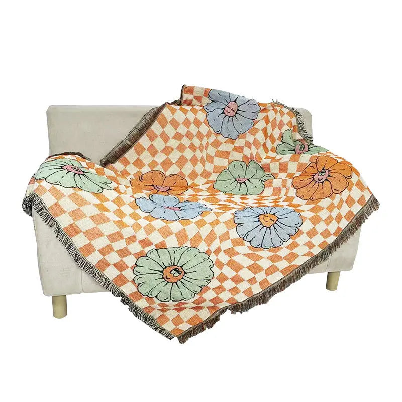 Afralia™ Nordic Boho Flower Jacquard Nap Bed Cover