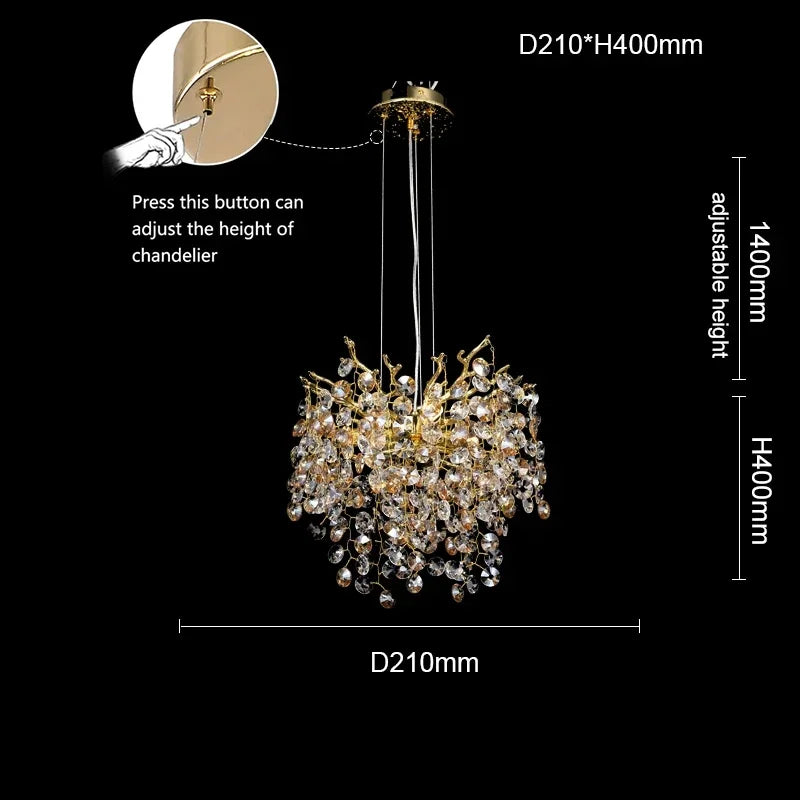 Afralia™ Large Crystal Chandelier for Dining Room - Nordic LED Island Hanging Light