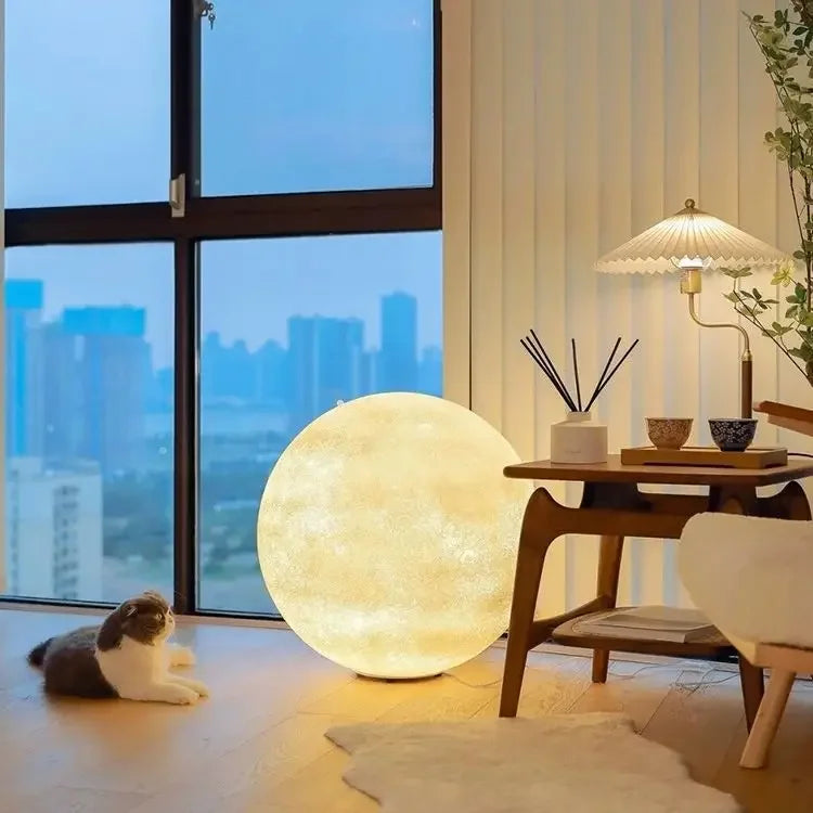 Afralia™ Nordic Moon LED Floor Lamp for Home Decoration and Bedroom Lighting