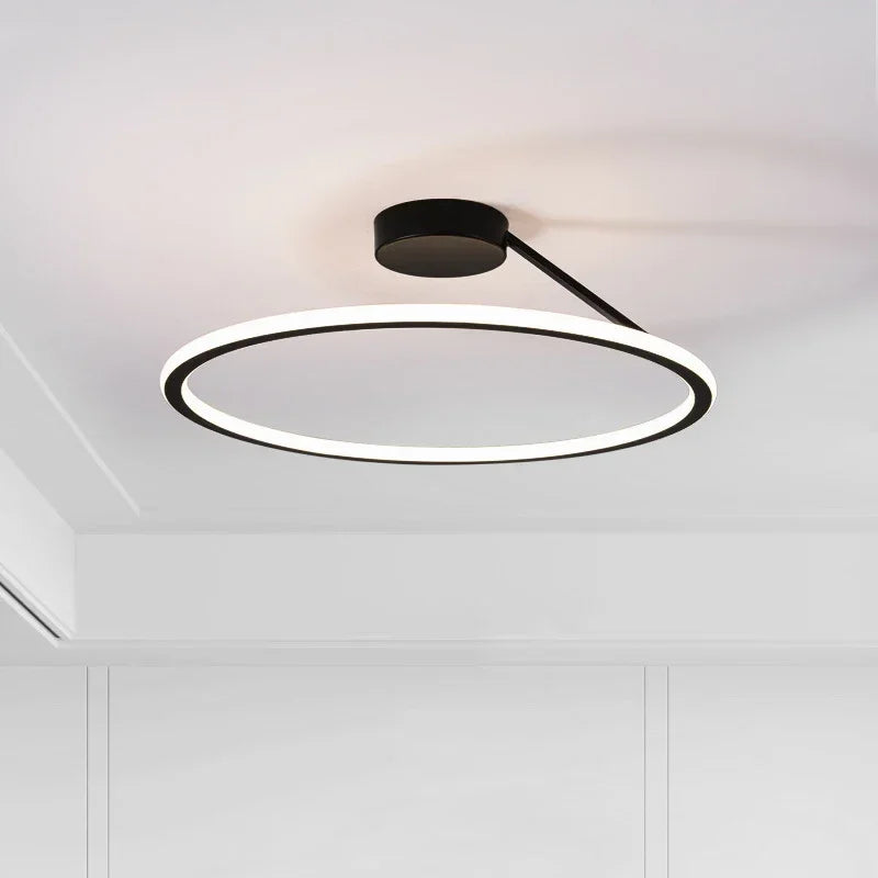 Afralia™ Modern Circle LED Chandelier for Living Room Dining Bedroom Kitchen Pendant Light Fixture