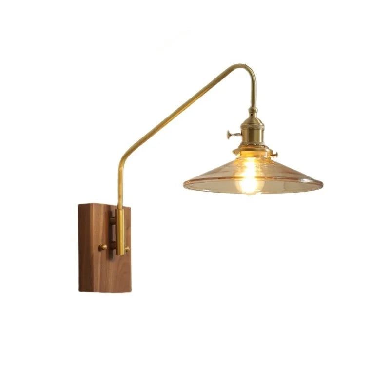 Afralia™ Glass Copper LED Wall Sconce Modern Stair Light Fixtures